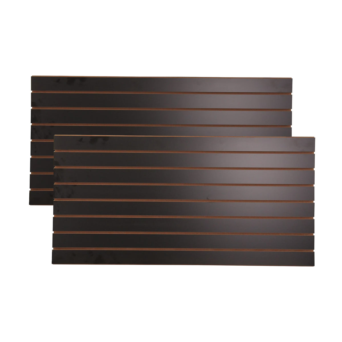SSWBasics 4 ft x 2 ft Horizontal Black Slatwall Panels for Wall (24"H x 48"L) - Pack of 2 - Garage Wall Organizer Panels and
