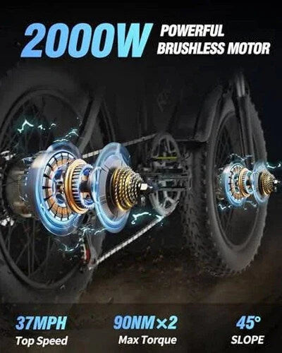 Dual Motor Electric Bike 2000W 52V 40Ah - Q20PRO