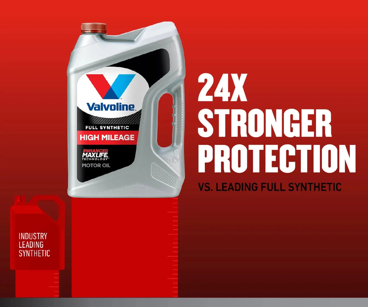 3 pack) Valvoline Full Synthetic High Mileage with MaxLife Technologyl 5W-30 Motor Oil 5 QT