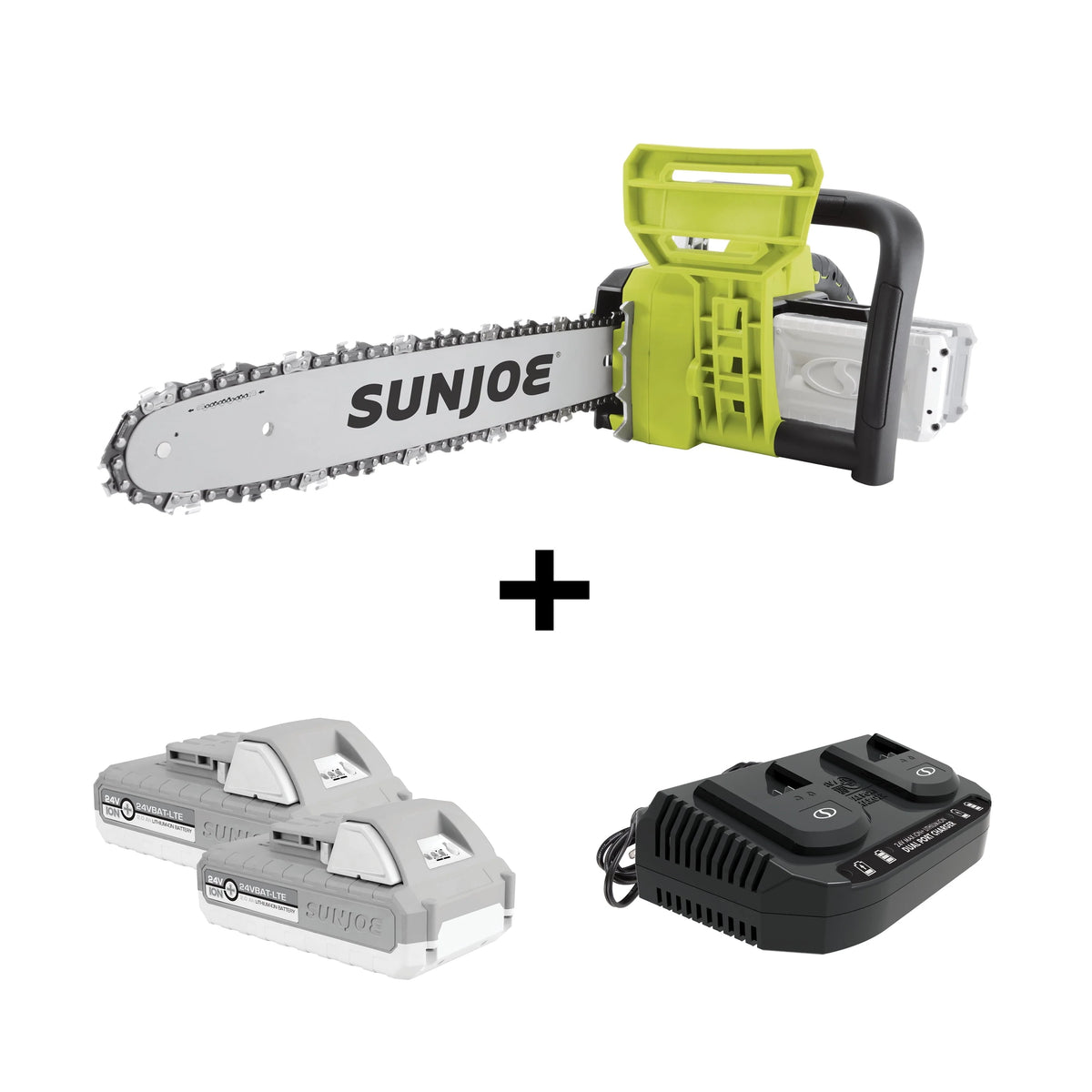 Sun Joe 48V Cordless 16-inch Chainsaw, 2 x 2.0-Ah Batteries & Charger