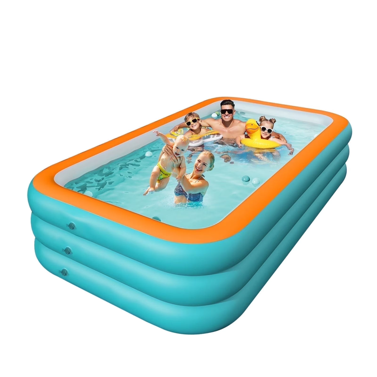 ZQIULDY Inflatable Swimming Pool for Kids and Adults, 118" X 68" X 23" Big Inflatable Pool, Family Swimming Pool for Toddlers