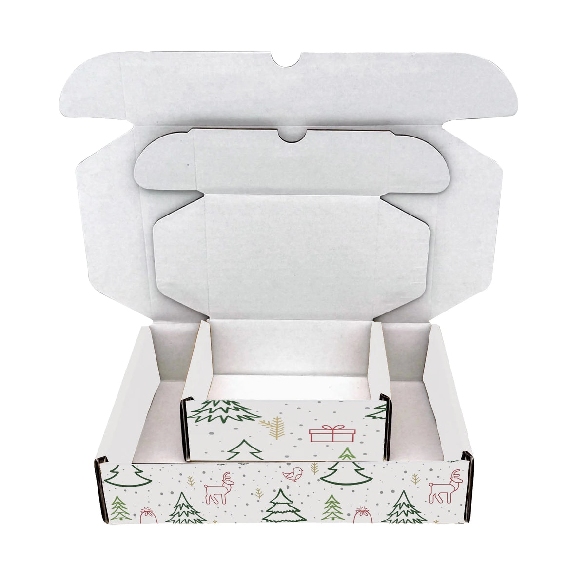 Ucanpack Christmas Packing Boxes 11 x 7 x 3" - 50 Pack Winter Forest Printed Holiday Boxes - Holiday Shipping Box Made In USA