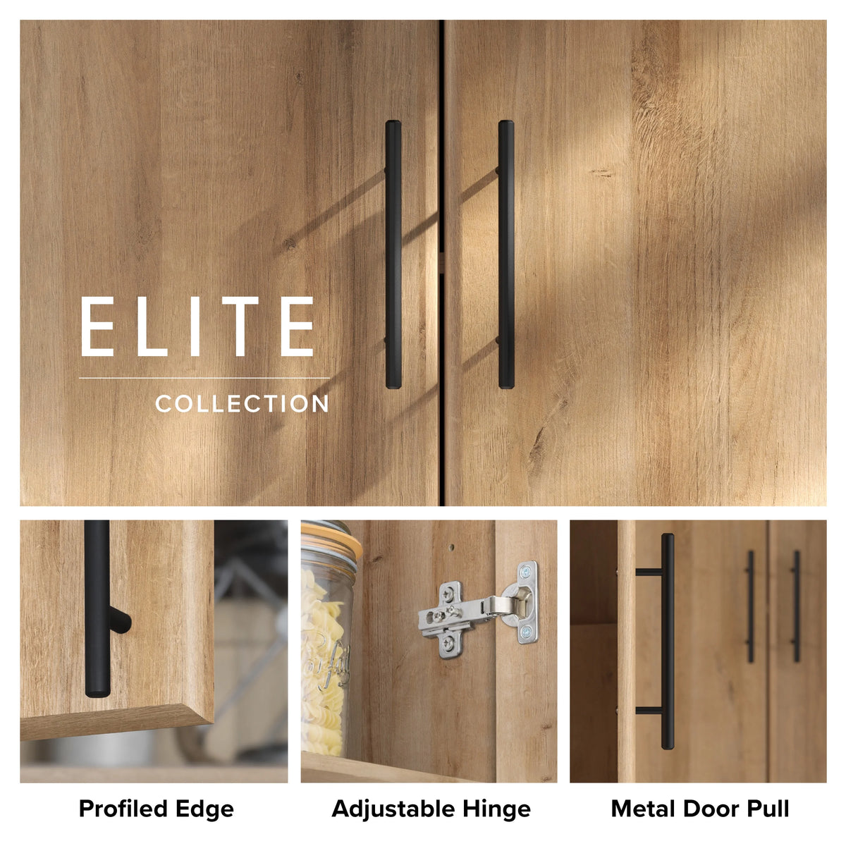 Prepac Elite Tall Garage Storage Cabinet & Pantry Storage Cabinet, 2-Door Freestanding Garage Cabinet with Adjustable Shelves
