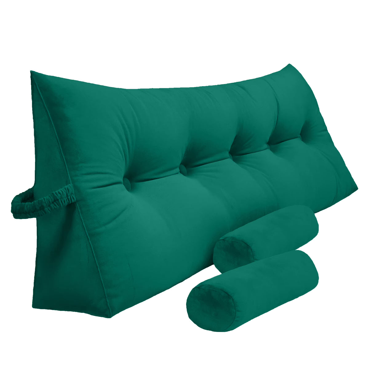 Peachwell Triangular Reading Bed Rest Pillow Large Bolster Cushion Headboard Backrest Wedge Pillow with Two Detachable Roll P