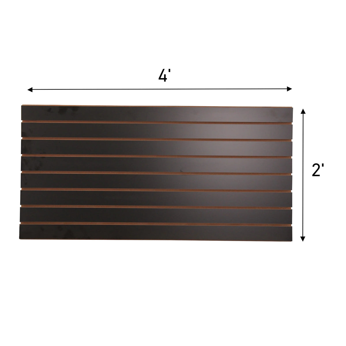 SSWBasics 4 ft x 2 ft Horizontal Black Slatwall Panels for Wall (24"H x 48"L) - Pack of 2 - Garage Wall Organizer Panels and