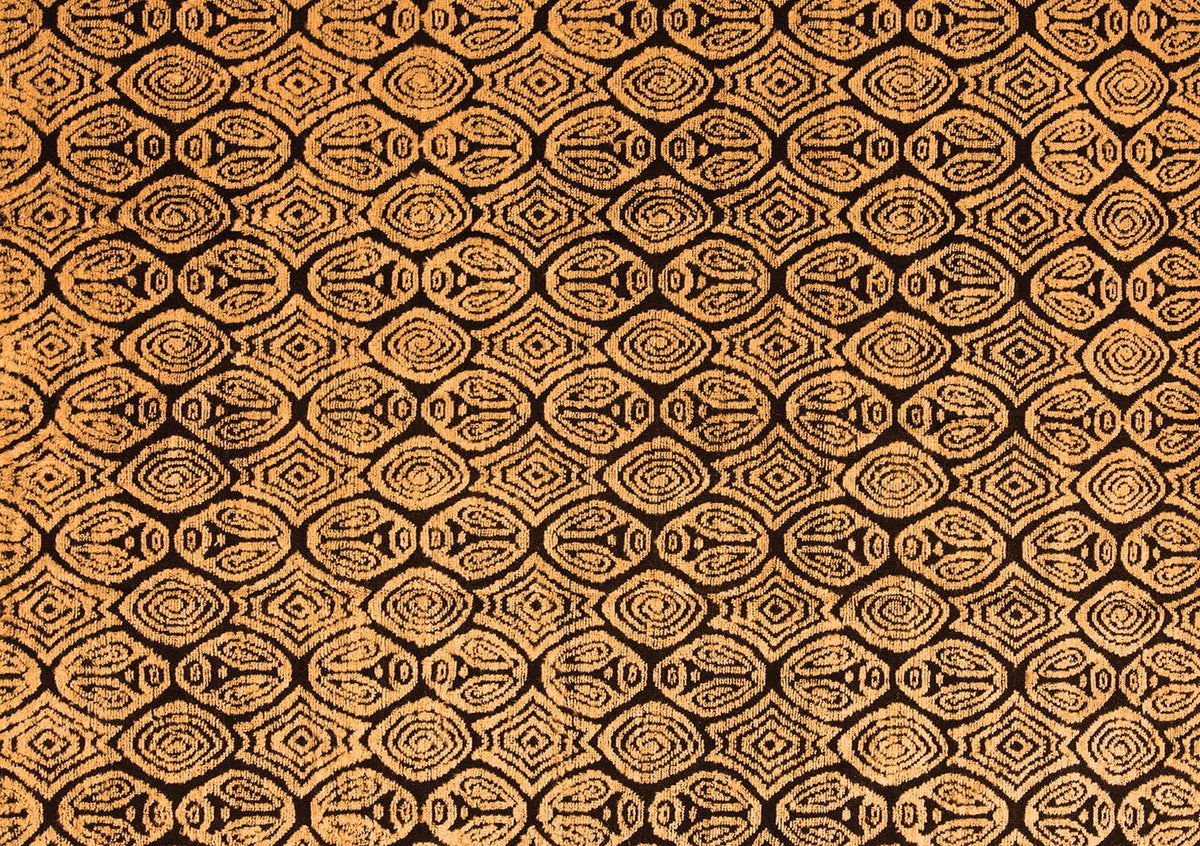 Ahgly Company Indoor Rectangle Abstract Orange Modern Area Rugs, 2' x 3'