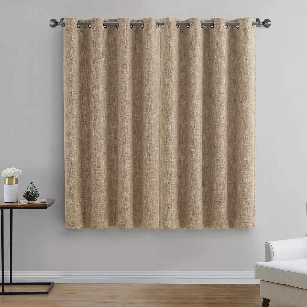 Tan Textured Woven Blackout Curtain Panel, Better Homes & Gardens, 50" x 63"