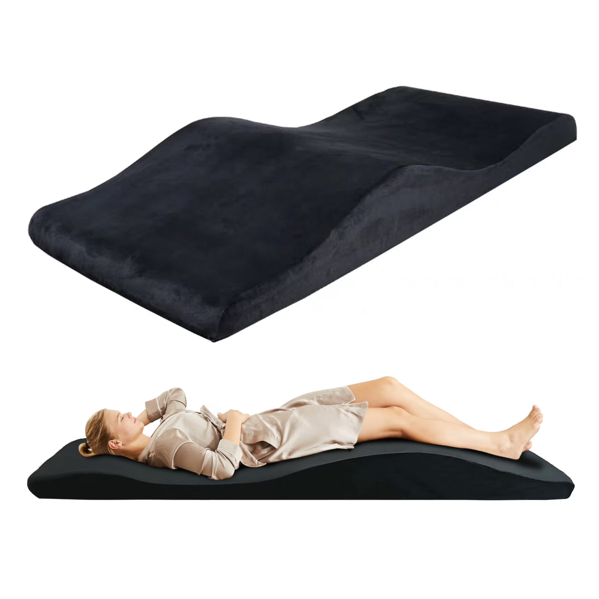 Lash Bed Foam Topper, Massage Table Memory Foam Topper, Ergonomic Curved Mattress Topper Lash Bed Cushion for Beauty Salon (7