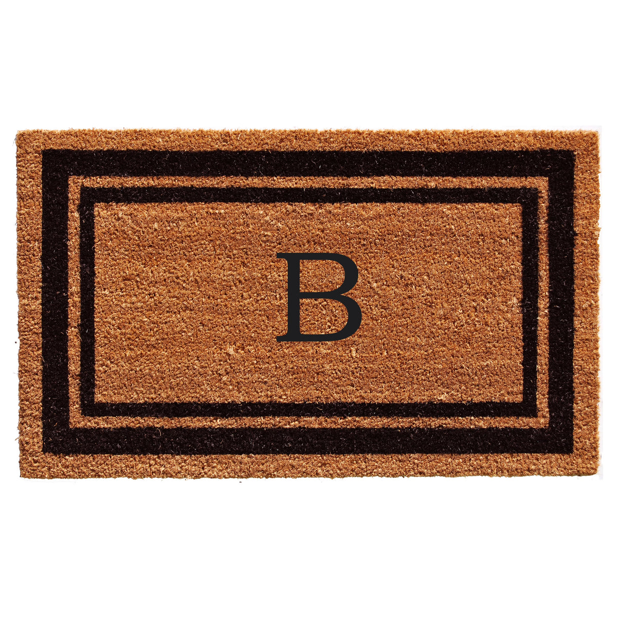 Calloway Mills Black Border 36" x 72" Monogram Doormat (Letter B)