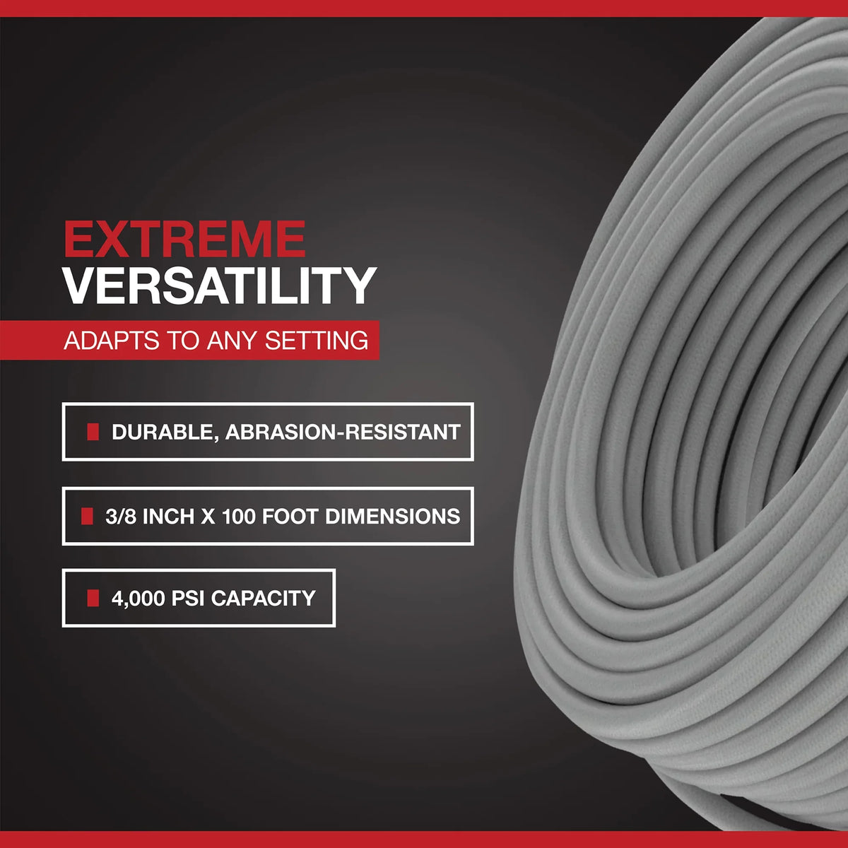 NorthStar Nonmarking Pressure Washer Hose, 4000 PSI, 100ft. x 3/8in., Model# 989401981