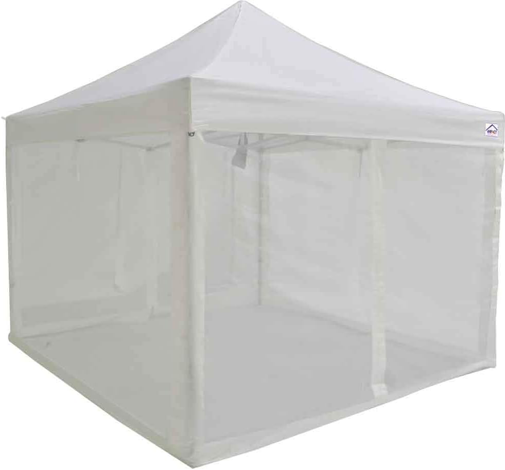 White Zippered Mesh Sidewalls for 10' x 10' Pop-Up Tent Canopy - Easy Assembly