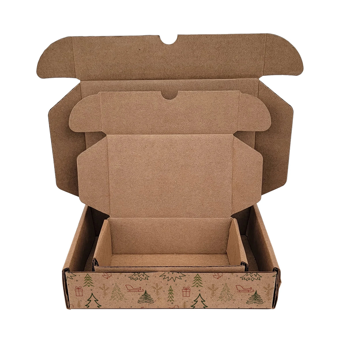 Ucanpack Christmas Mailing Boxes 11 x 11 x 5" - Winter Forest Printed Christmas Boxes - Holiday Shipping Box Made In USA Holi