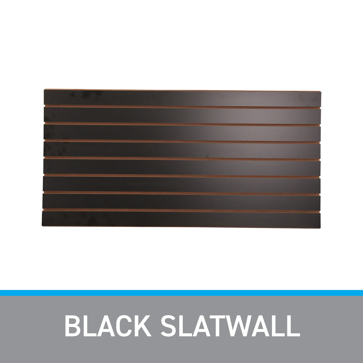 SSWBasics 4 ft x 2 ft Horizontal Black Slatwall Panels for Wall (24"H x 48"L) - Pack of 2 - Garage Wall Organizer Panels and