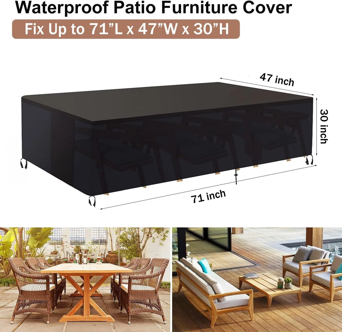 Patio Furniture Covers Waterproof,71 x 47 x 30 inch outdoor furniture cover waterproof,Dinosam Durable Outdoor Furniture Cove