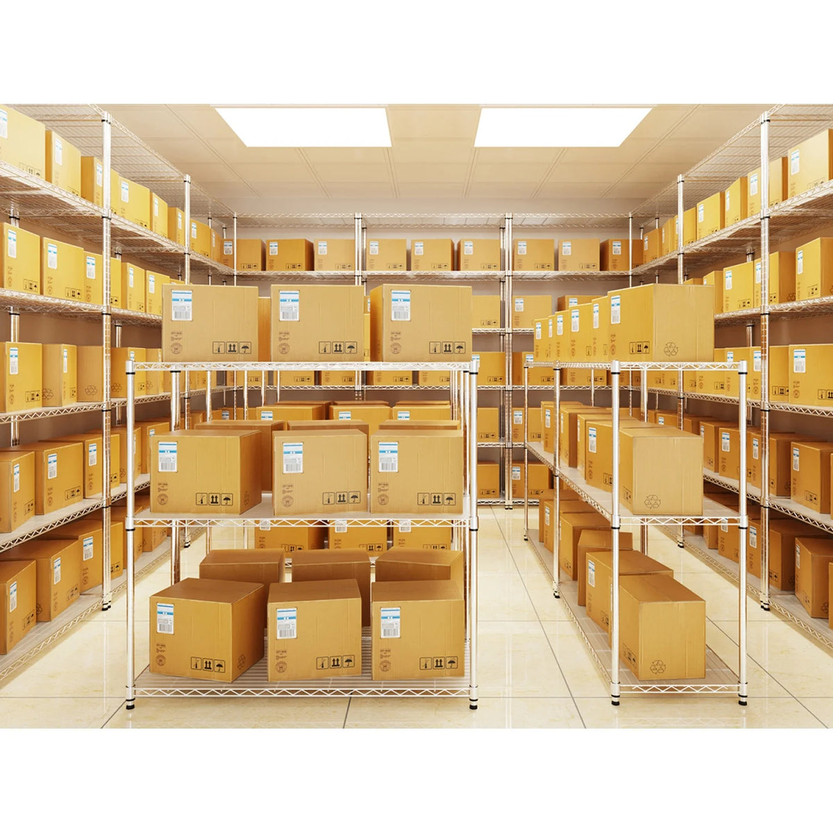 Holaki 3 Tier NSF Metal Shelf Wire Shelving Unit - Set of 2, 1050lbs Capacity Heavy Duty Adjustable Storage Rack with Shelf L