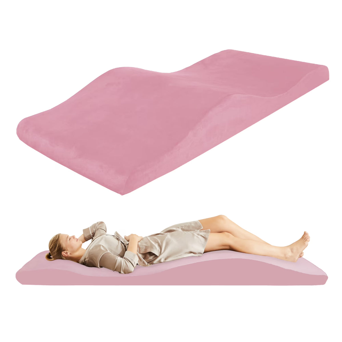 Lash Bed Foam Topper, Massage Table Memory Foam Topper, Ergonomic Curved Mattress Topper Lash Bed Cushion for Beauty Salon (7