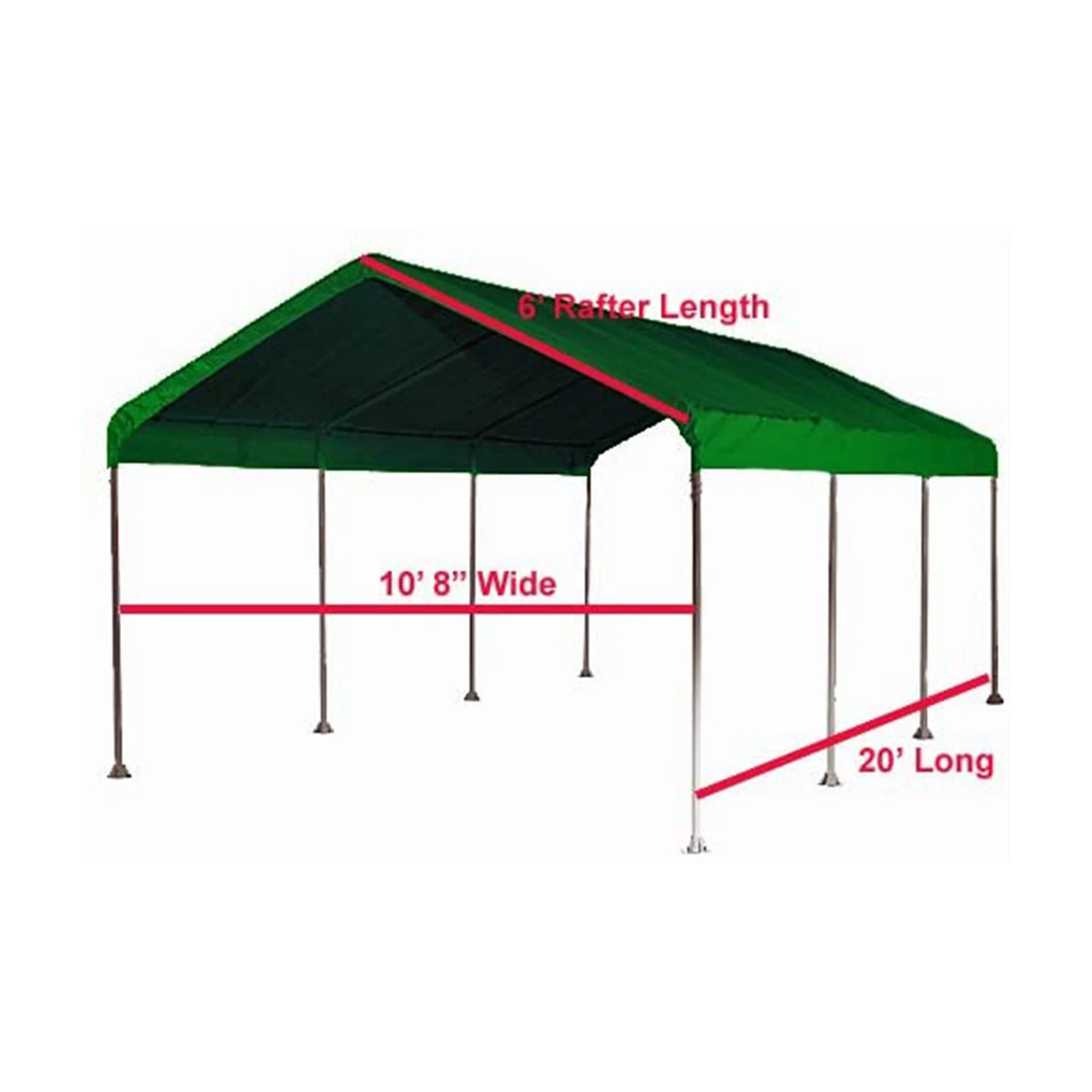 EZ Travel 10 x 20ft Heavy Duty Waterproof Valance Canopy Cover Tent, Green