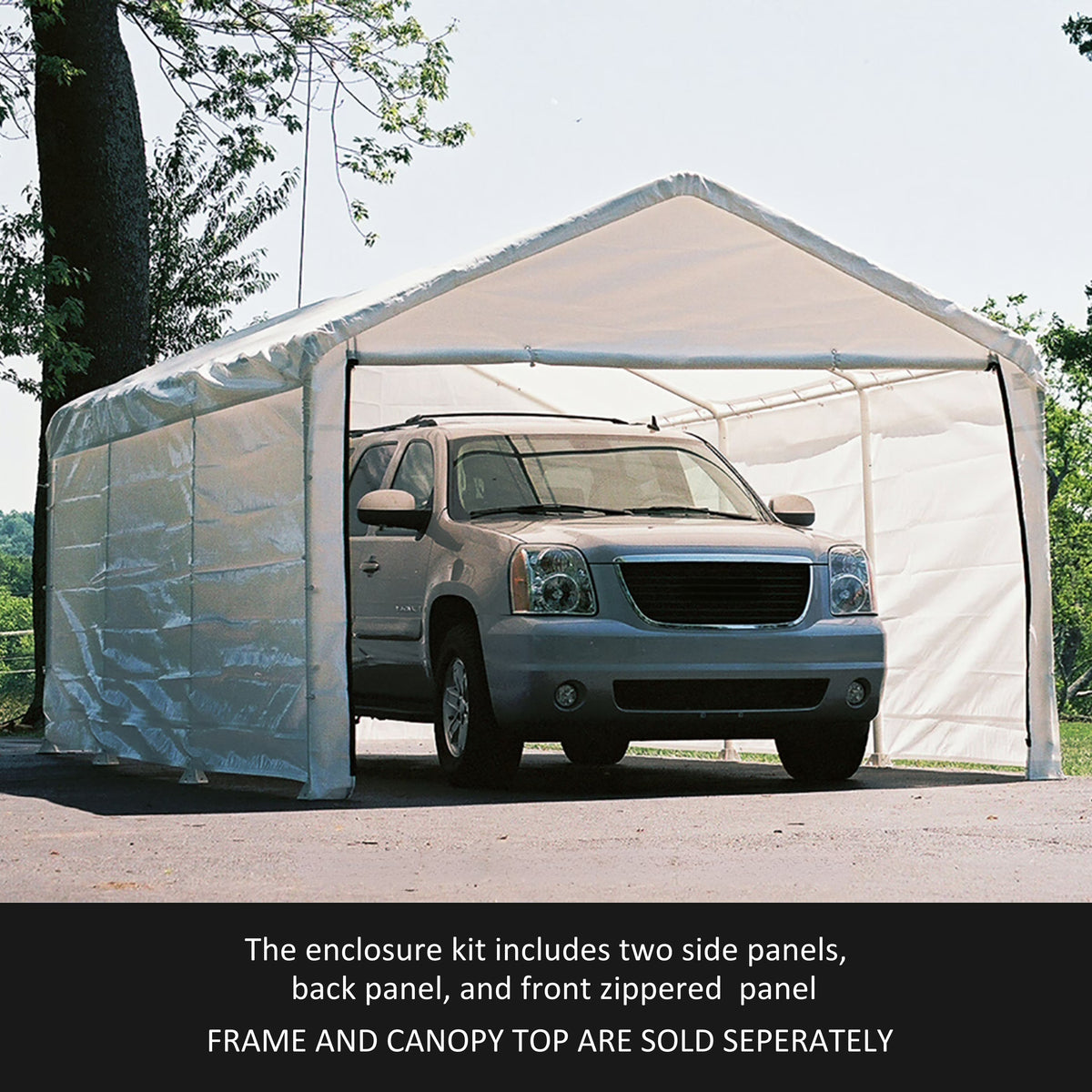 ShelterLogic Canopy Enclosure Kit ONLY for Super Max, 12 x 20 ft, White