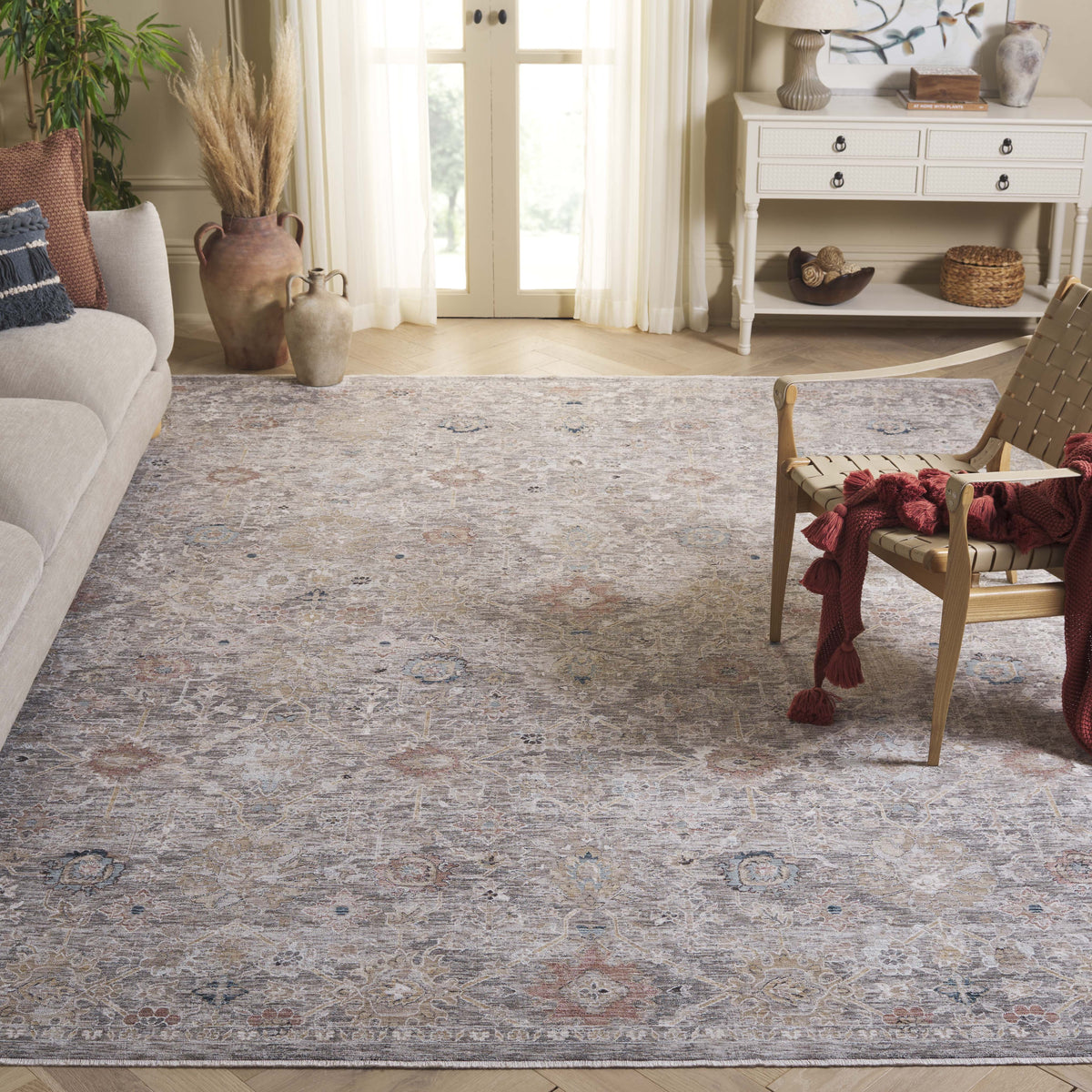 SAFAVIEH Autumn Freeman Floral Area Rug, Beige/Ivory Blue, 8' x 10'