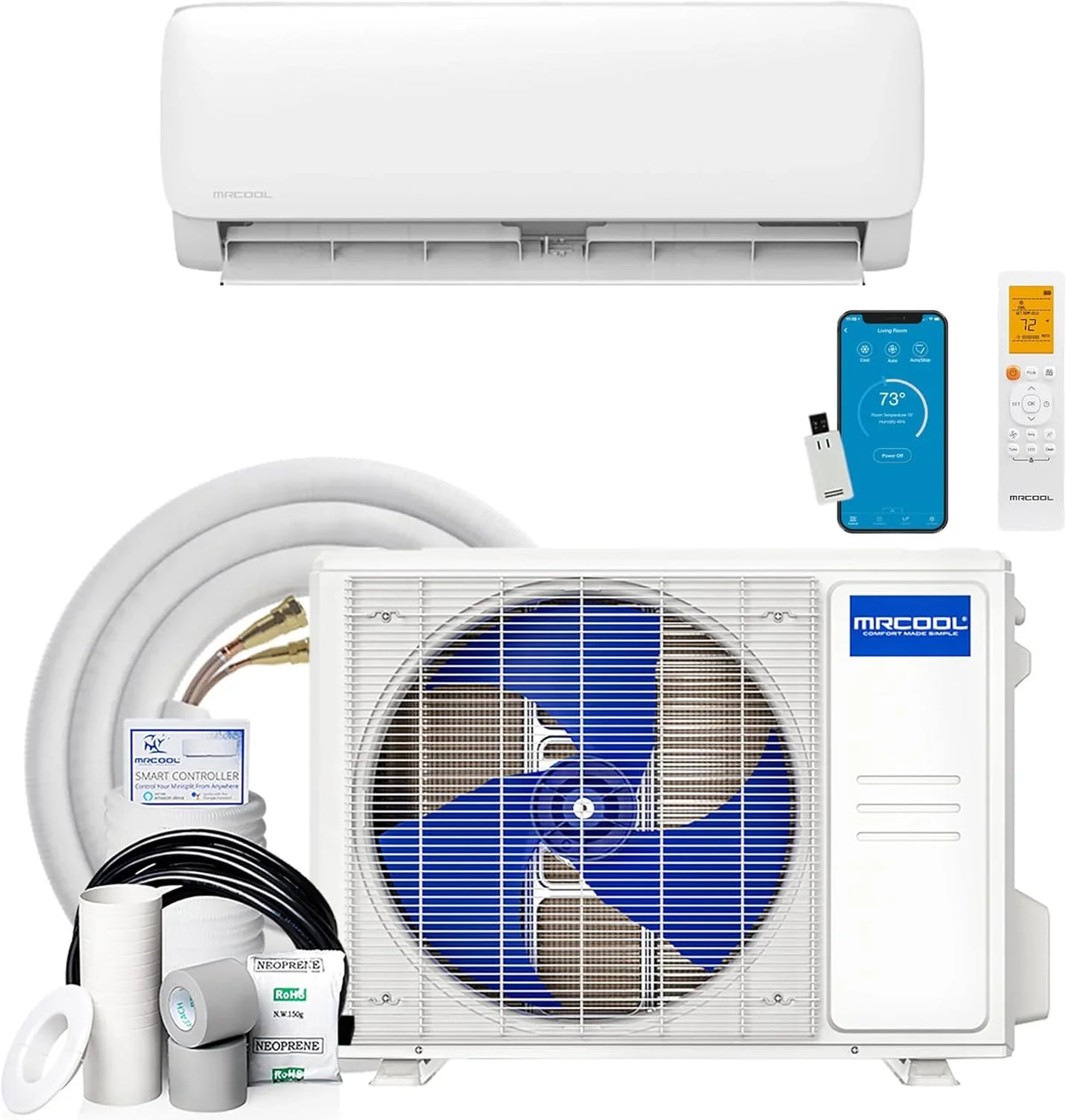 MRCOOL 24000 BTU 230V Ductless Inverter Mini Split Air Conditioner & Heat Pump System, Easy Pro Series - Wall-Mounted AC Unit w/Heating and Cooling for Home, Office & Commercial Space