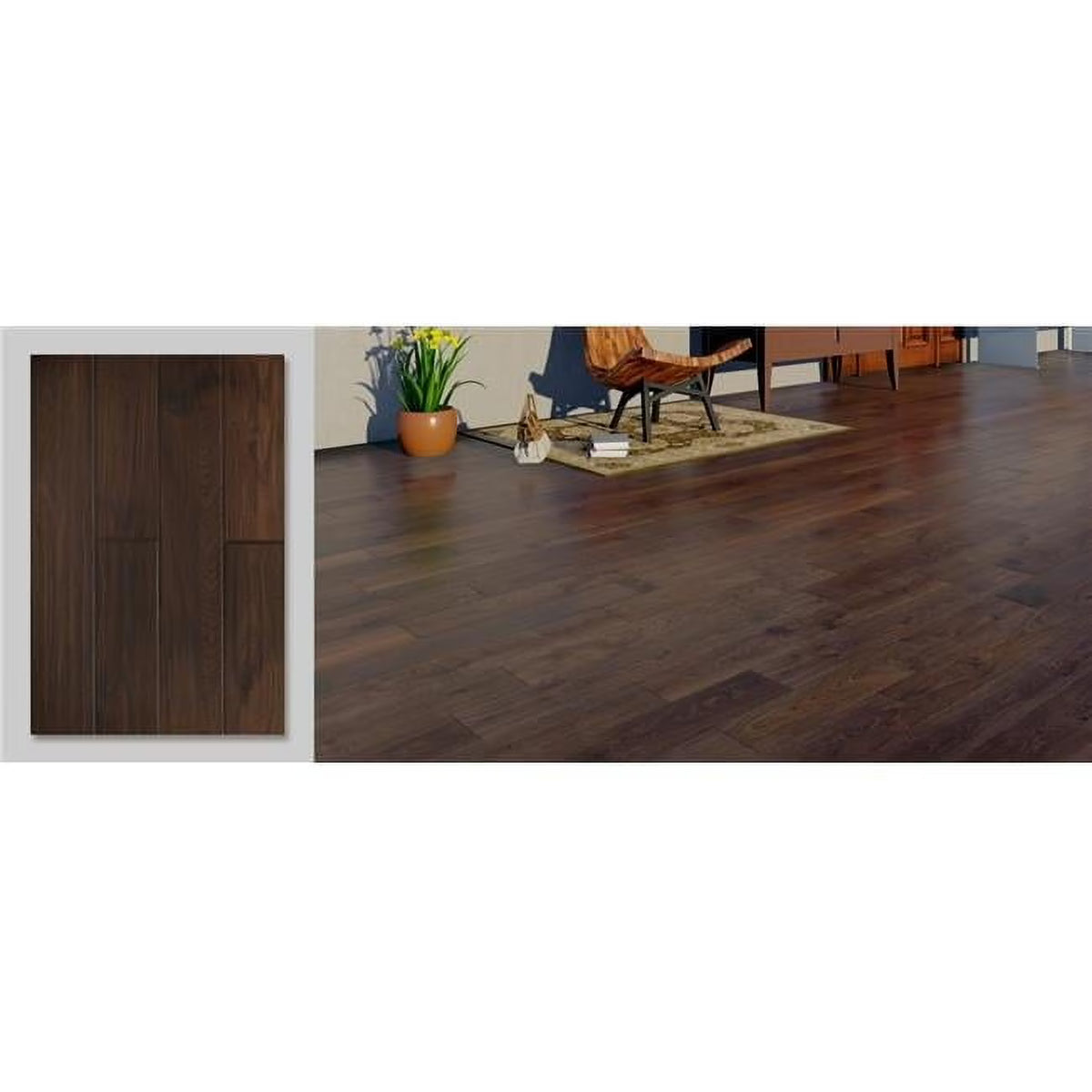 East West Furniture SP-7HH05 Sango Premier Engineered Wood Flooring - European Oak - 1/2 in x 7 in x Random Length Handscrape