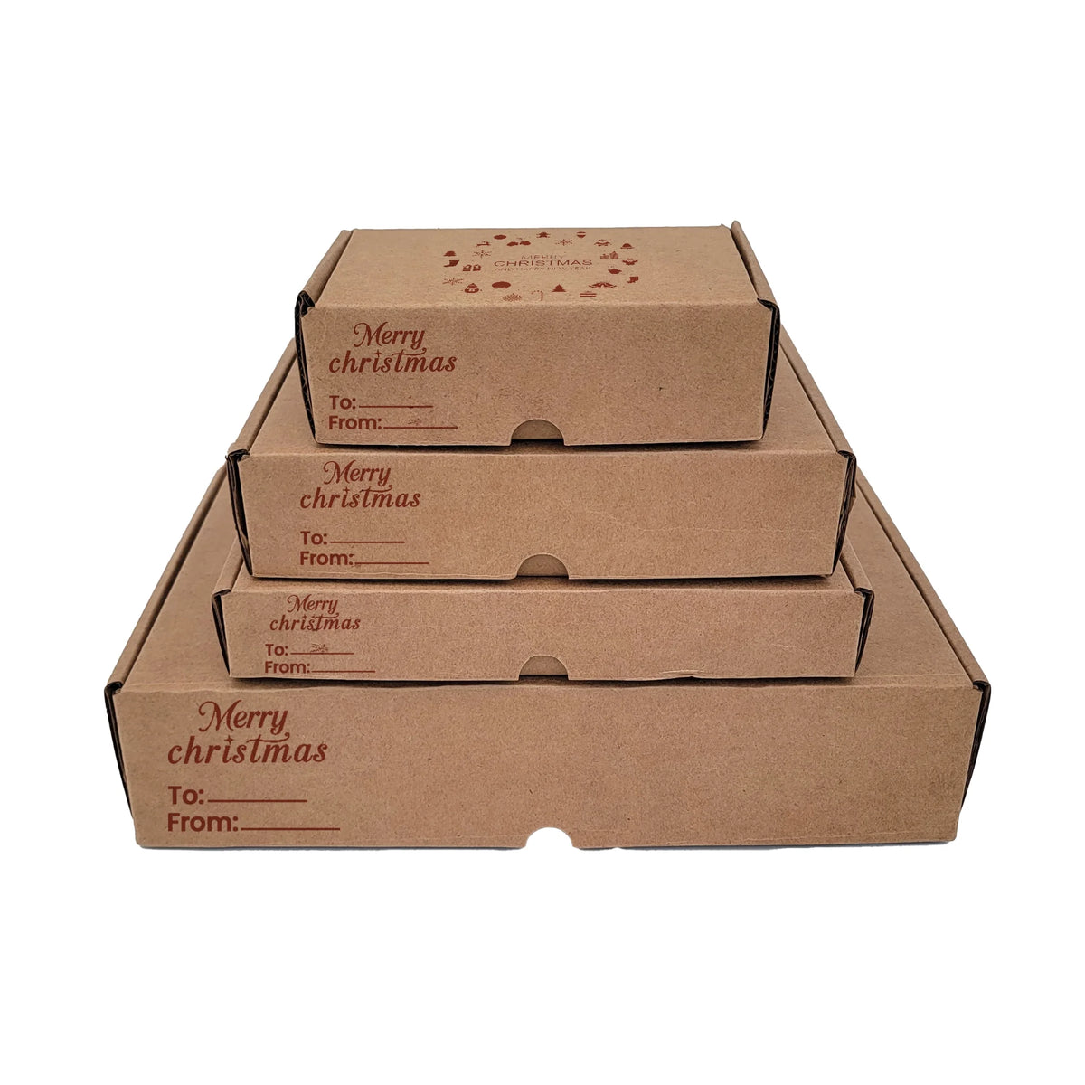 Ucanpack Christmas Shipping Boxes 10 x 5 x 3" - Xmas New Year Printed Holiday Mailing Boxes - Holiday Shipping Box Made In US