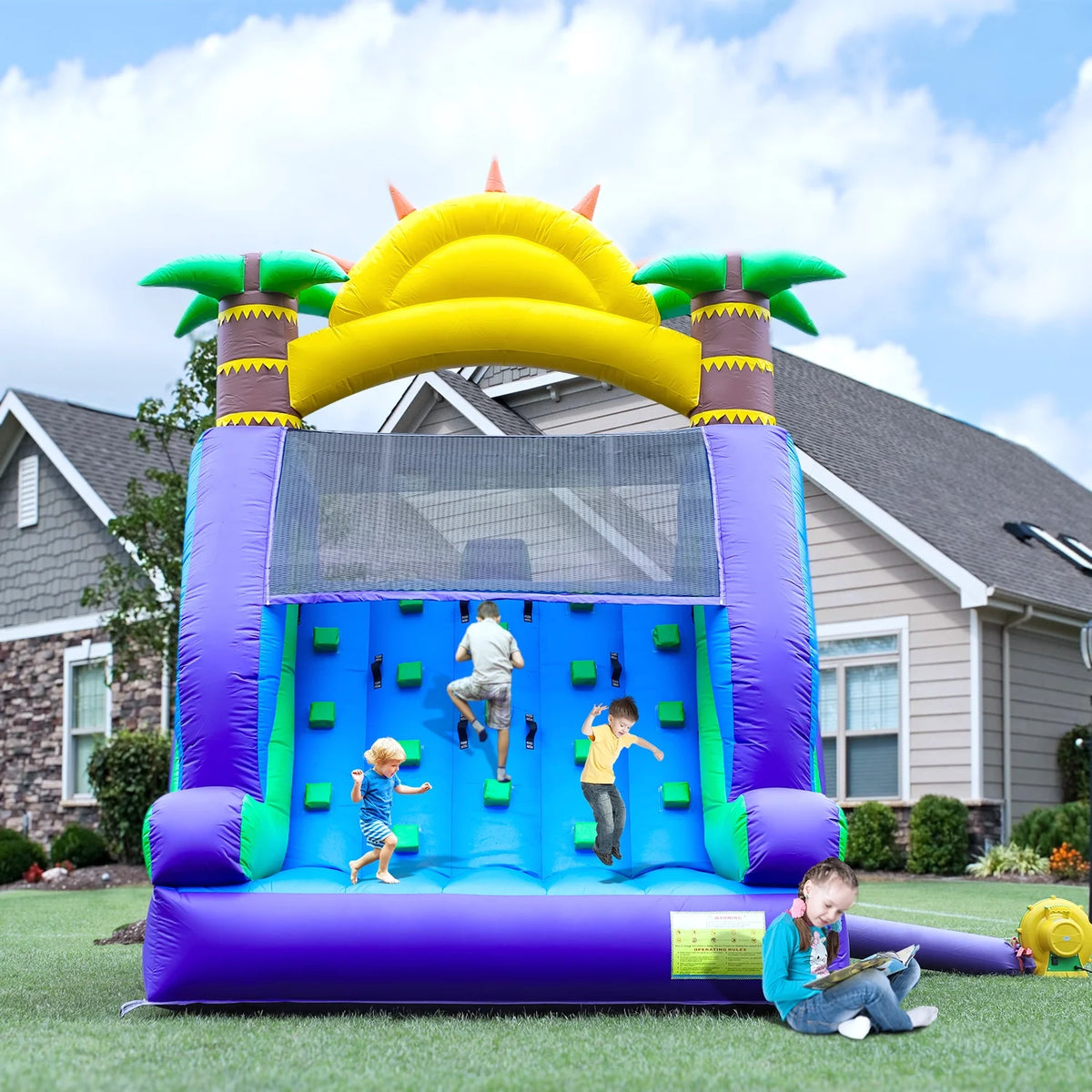 Relunch 26FT Inflatable Double Water Slide for Kids & Adults, PVC Inflatable Water Park with Blower, Giant Splash Pool for Ba