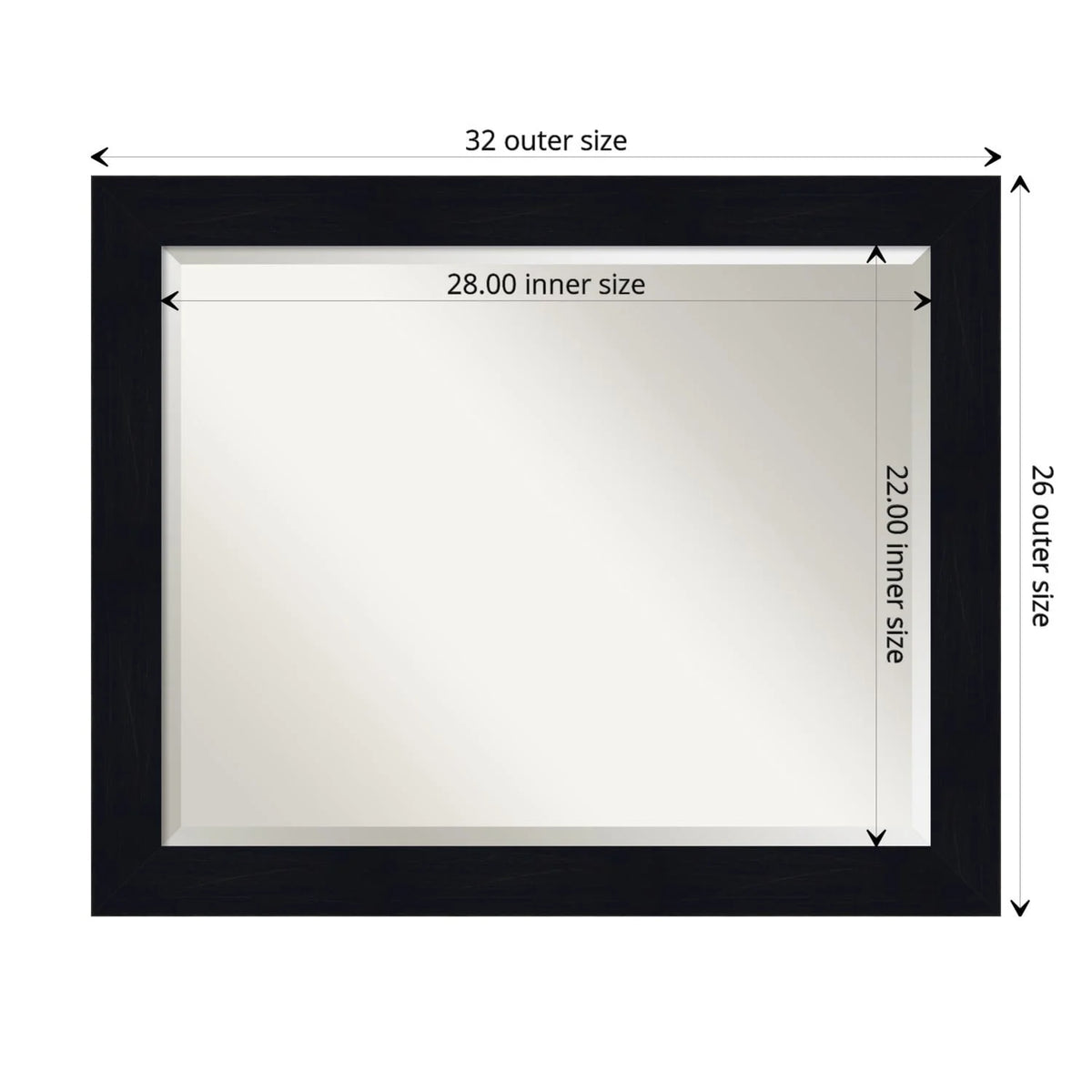 Amanti Art Shiplap Navy Beveled Wood Wall Mirror 26.25 x 32.25 in.