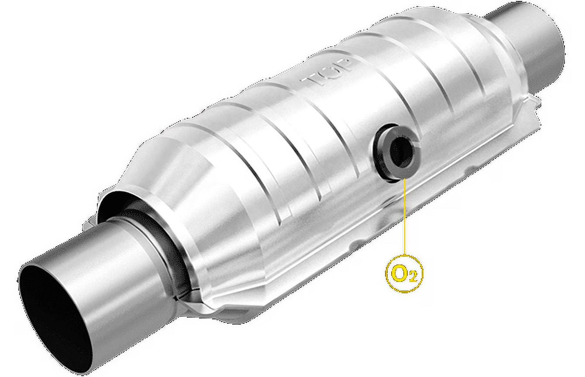 MagnaFlow Conv Univ 2.5in Inlet/Outlet Center/Center Round 11in Body L x 5.125in W x 15in Overall L Fits select: 1997-2020 FO