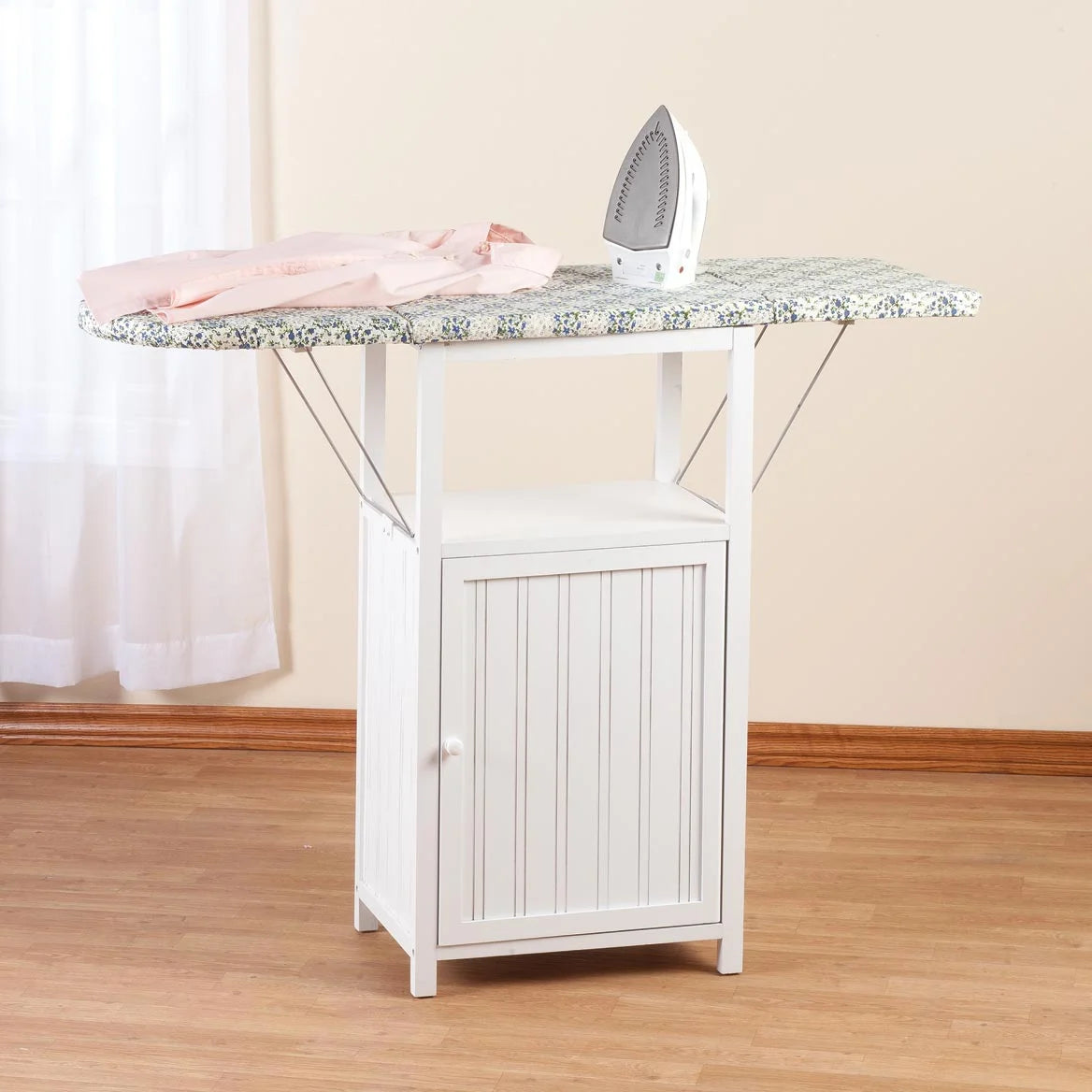 OakRidge Deluxe Ironing Board with Storage Cabinet, Perfect for Small Spaces with Extra Storage, Folding Station, Crafted wit