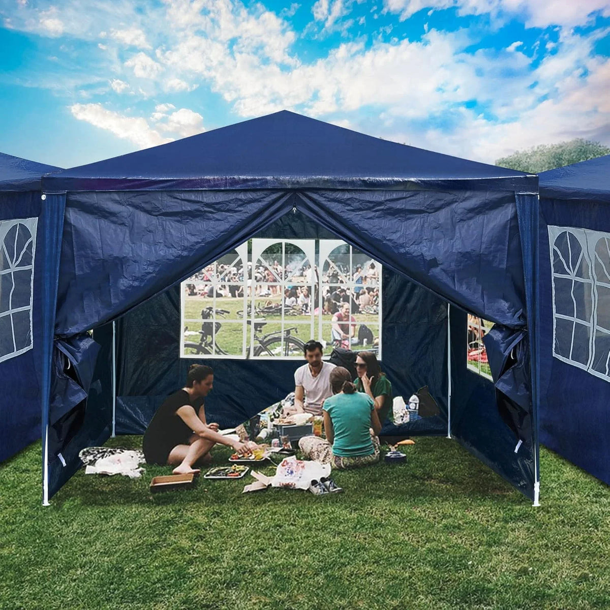 10' x 10' Outdoor Wedding Party Tent 4 Sidewalls, Blue