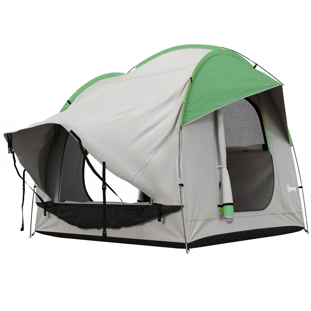 Outsunny SUV Tent, 2000mm Waterproof Truck Tent with 3 Doors and Mesh Window, for 5-6 Person Camping Outdoor Travel, 7.5' L x