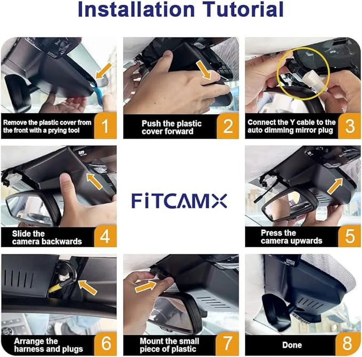 Fitcamx 4K Dual Dash Cam Suitable for Kia Telluride 2023 2024 S LX EX SX X-pro X-Line (Part NO#S9500), OEM Look, Built-in WiF