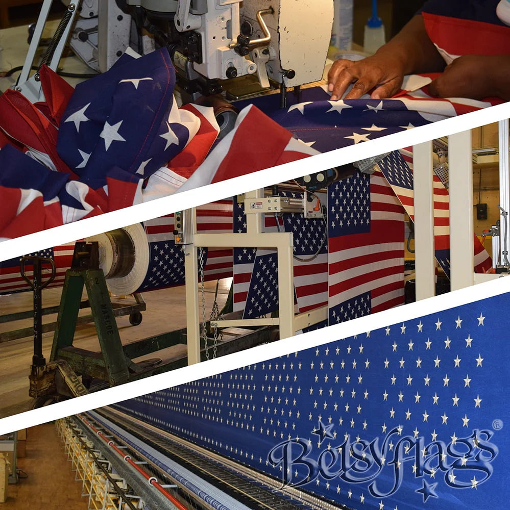 Printed Polycotton American Flag, Sleeved Banner Betsy Flags, 2.5' x 4'