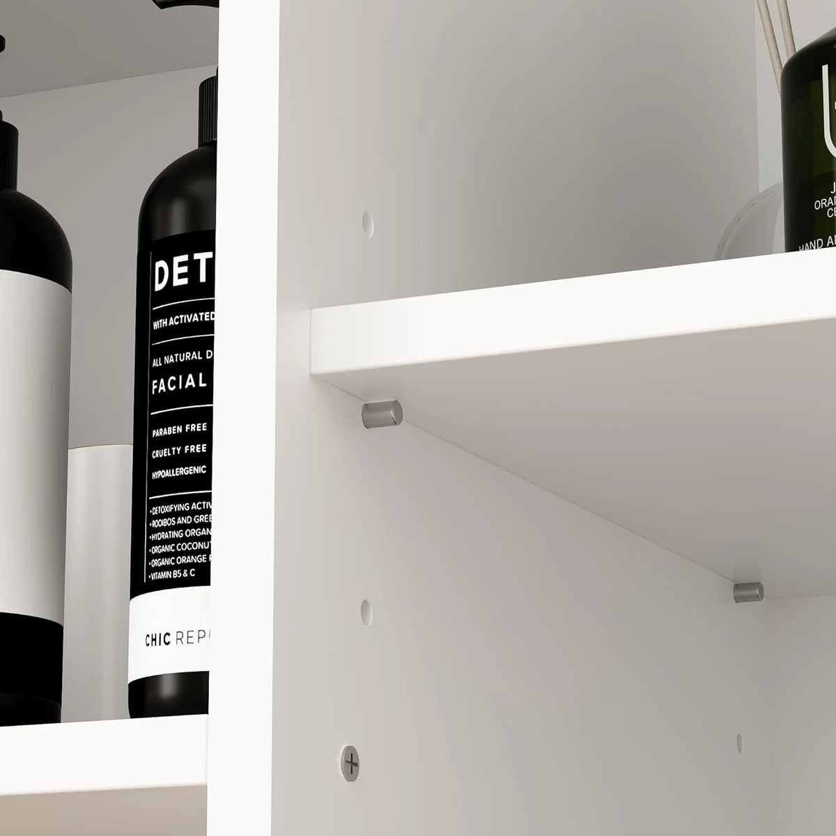 Storage cabinet with laundry basket, display cabinet