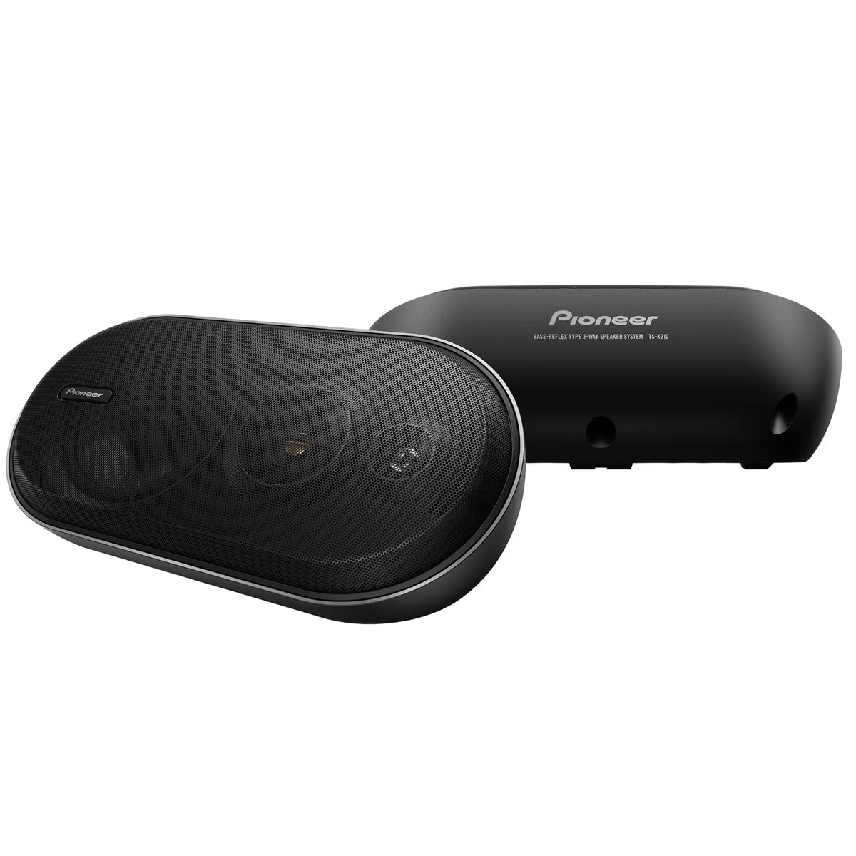 Pioneer TS-X210 4-5/8-In. x 12-1/2-In. x 6-In. 100-Watt 3-Way Surface-Mount Bass Reflex Speakers Black, Max Power 2 Pack, TS-
