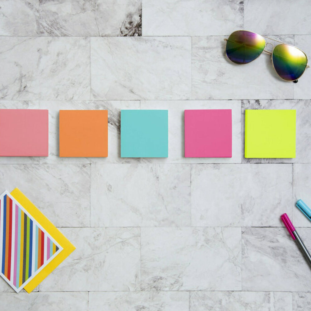 Post-it Notes, 3" x 3", Assorted Bright Colors, 100 Sheets, 24 Pads