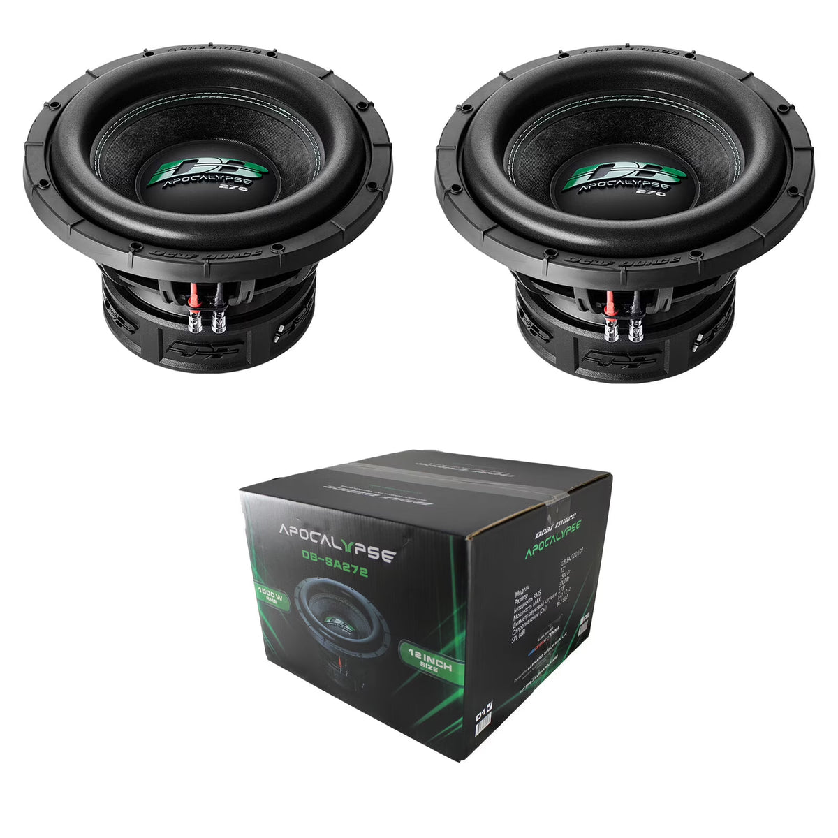 2 x Deaf Bonce Apocalypse DB-SA272 12" 1-Ohm 6000W Subwoofer New