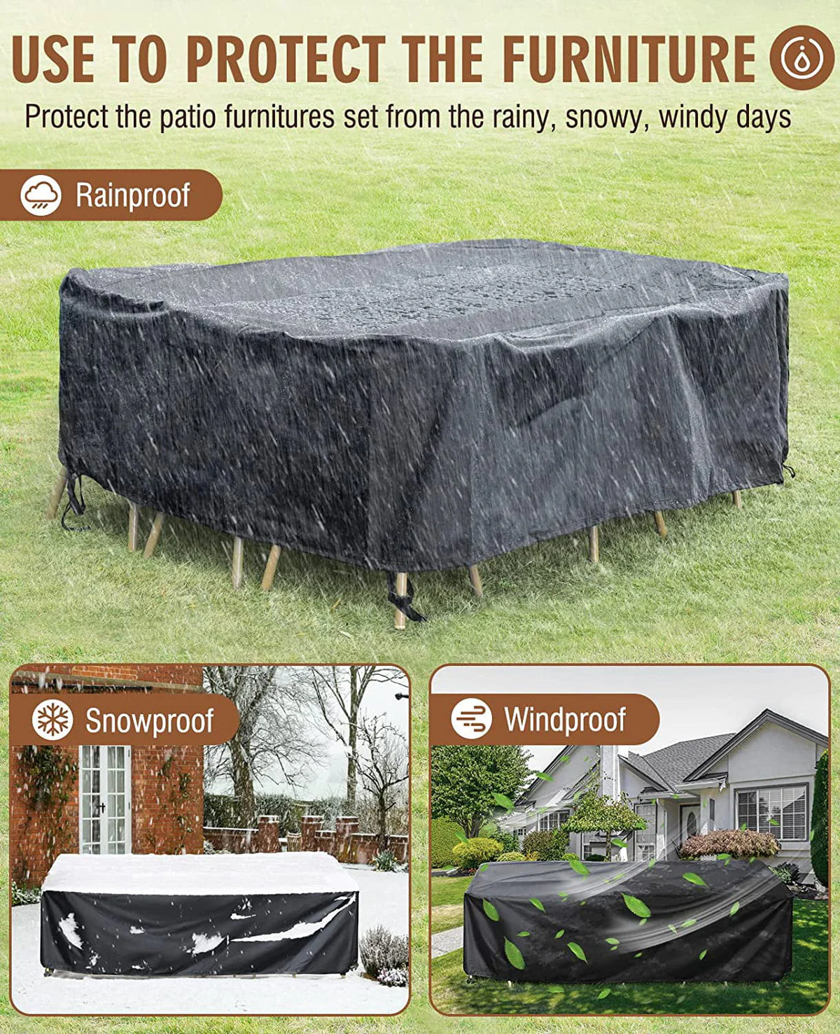 Patio Furniture Covers Waterproof,71 x 47 x 30 inch outdoor furniture cover waterproof,Dinosam Durable Outdoor Furniture Cove