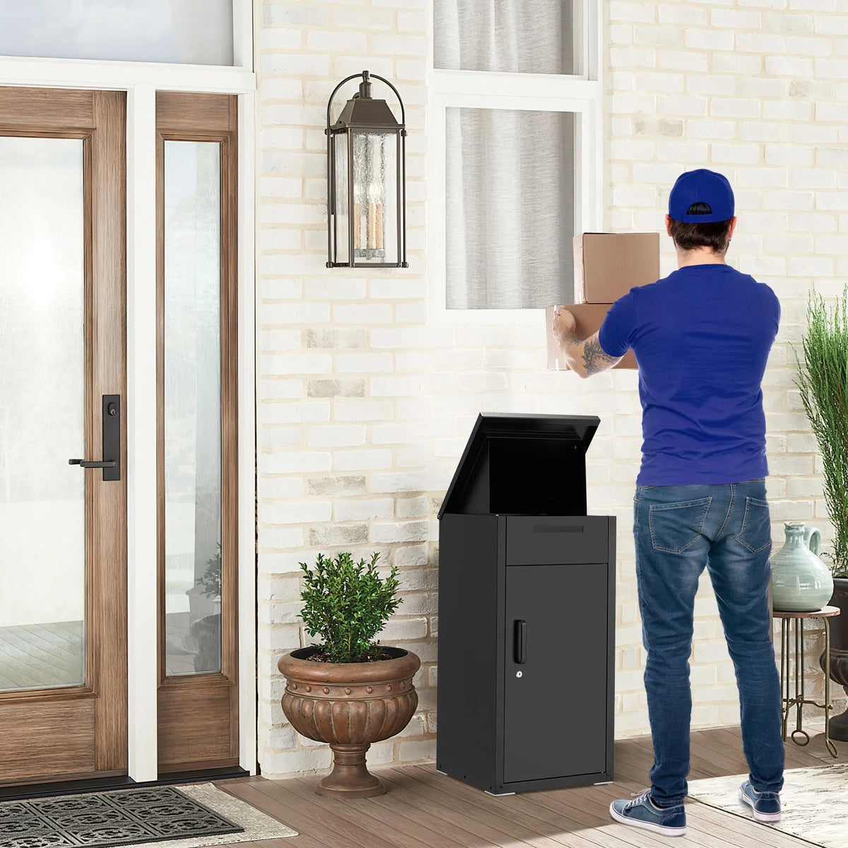 AECOJOY Package Delivery Boxes for Outside Parcel Drop Box Outdoor Storage Box Wall Mounted Express Mail Package Delivery Box