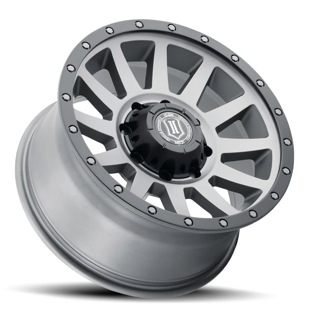 ICON ALLOYS COMPRESSION HD TITANIUM - 18 X 9 / 8 X 6.5 / 12 MM / 5.5" BS Fits select: 2013-2023 RAM 2500, 2001-2010 CHEVROLET