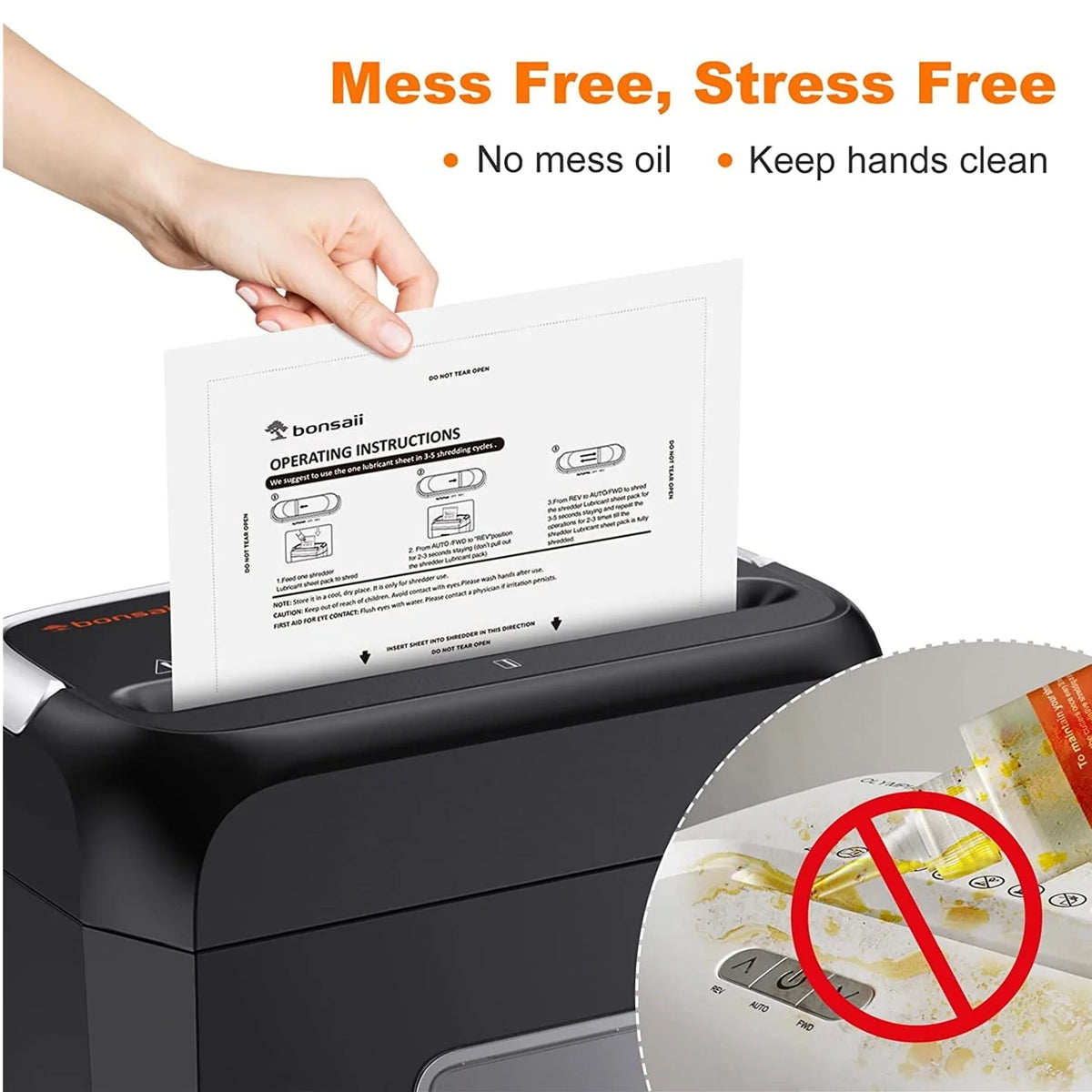 Bonsaii Paper Shredder Sharpening & Lubricant Sheets,24-Pack (8.7 x 7.9 inch/Piece)