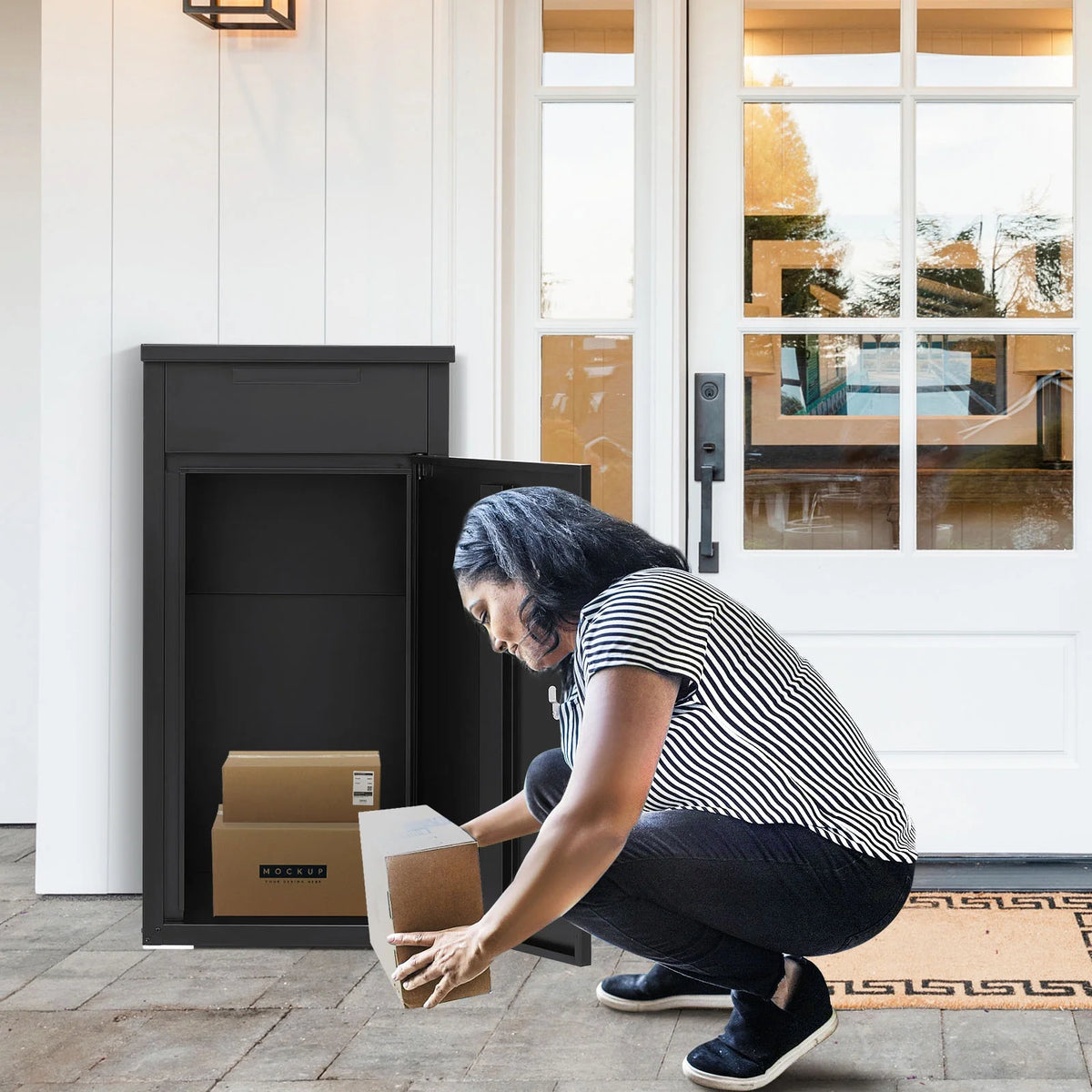AECOJOY Package Delivery Boxes for Outside Parcel Drop Box Outdoor Storage Box Wall Mounted Express Mail Package Delivery Box