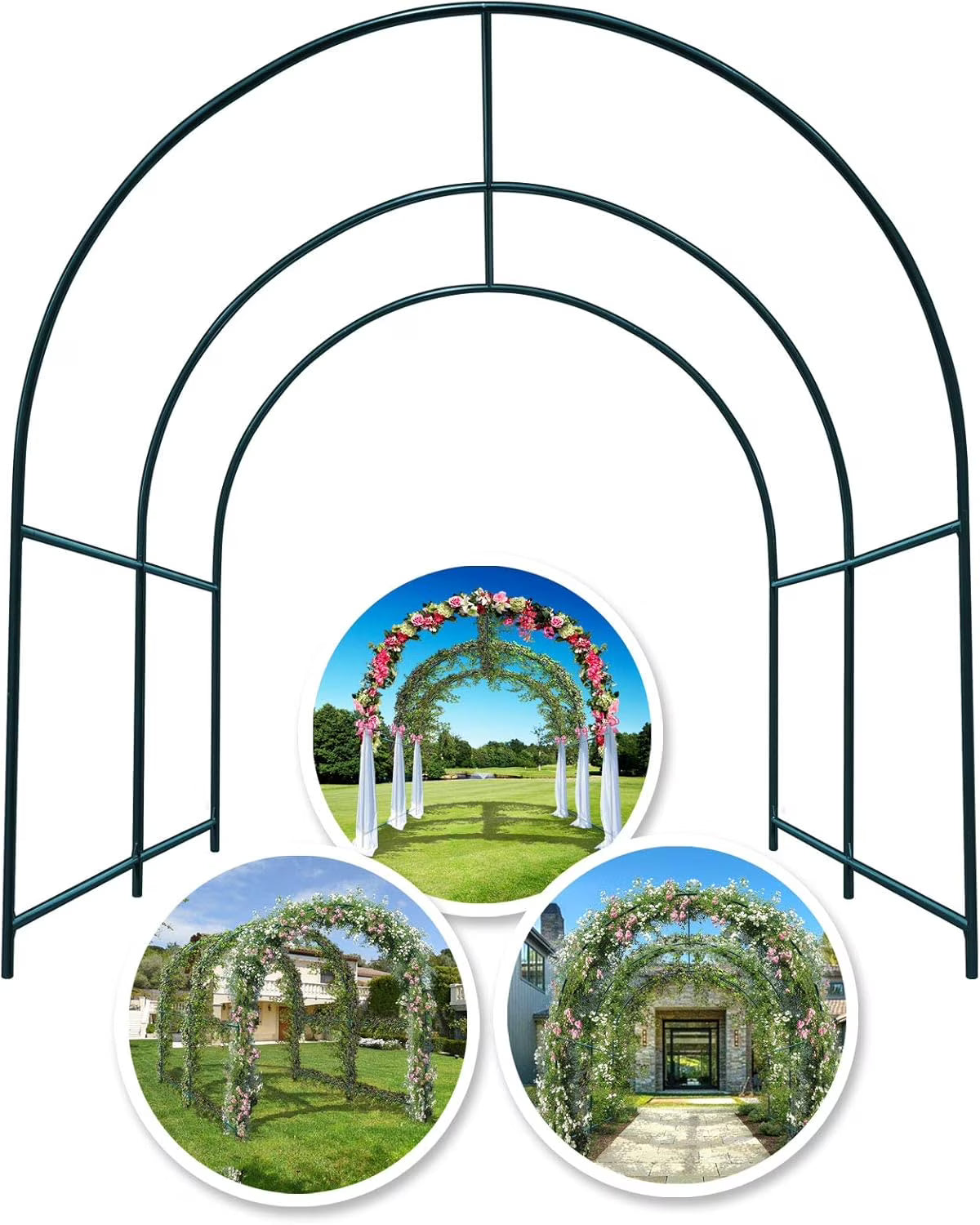 YardGrow Large Garden Support Arch Frame Climbing Plant Arch Arbor for Various Climbing Plant Roses Vines Birthday Wedding Pa