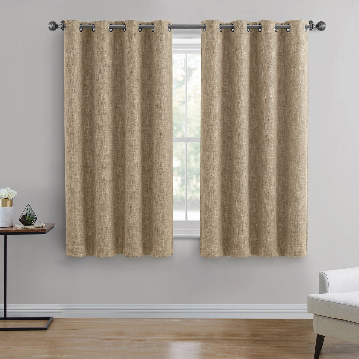 Tan Textured Woven Blackout Curtain Panel, Better Homes & Gardens, 50" x 63"