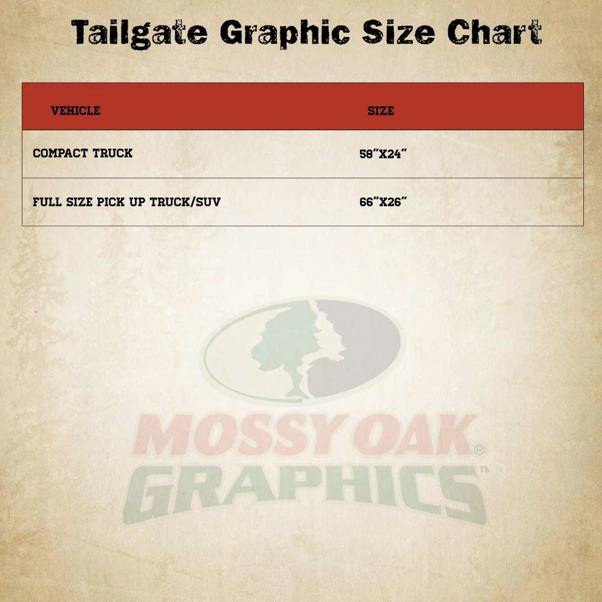 Mossy Oak Camo Tailgate Graphic - Compact Truck (58" x 24") - Duck Blind