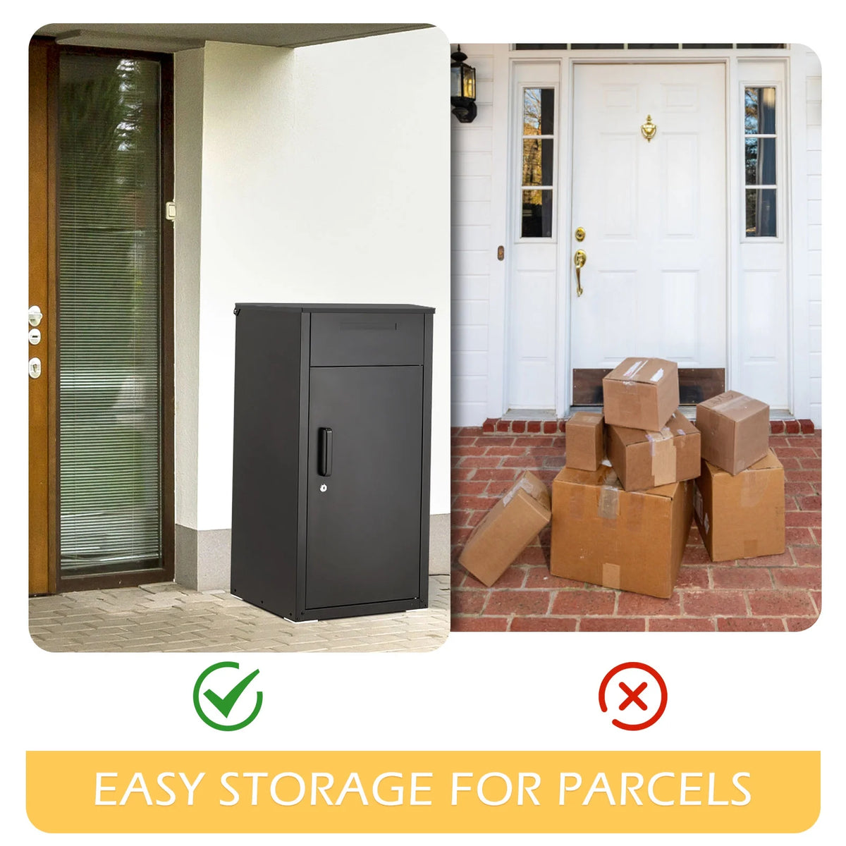 AECOJOY Package Delivery Boxes for Outside Parcel Drop Box Outdoor Storage Box Wall Mounted Express Mail Package Delivery Box
