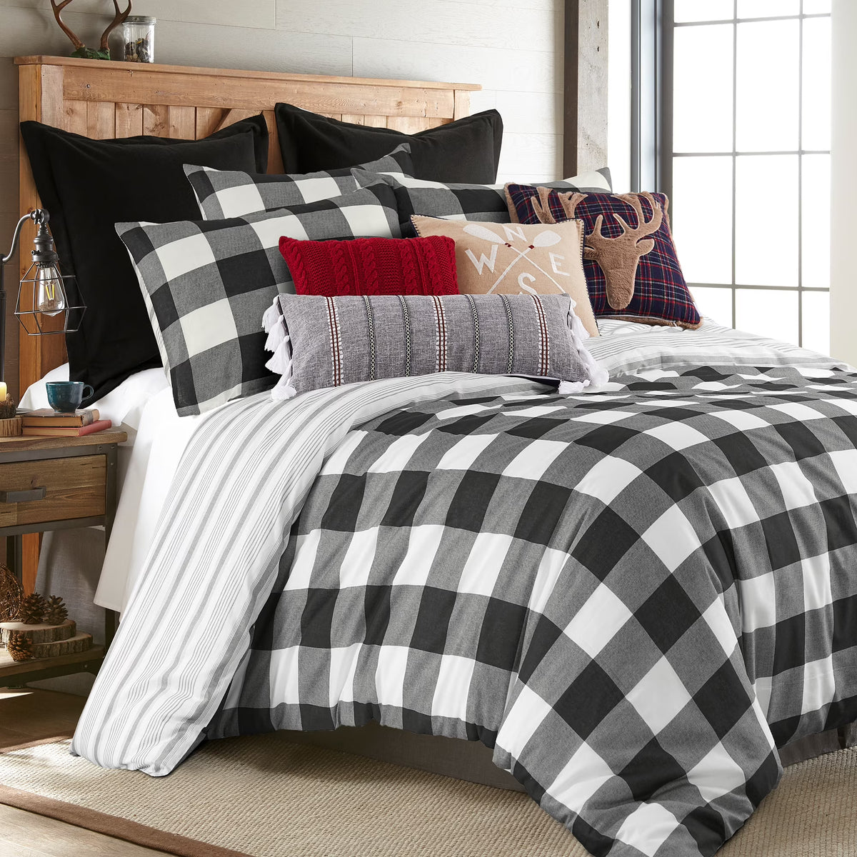Levtex - Camden Duvet Cover Set - Full/Queen Duvet Cover (90 x 94 in.) + Two Standard Pillowcases (26 x 20 in.) - Buffalo Che