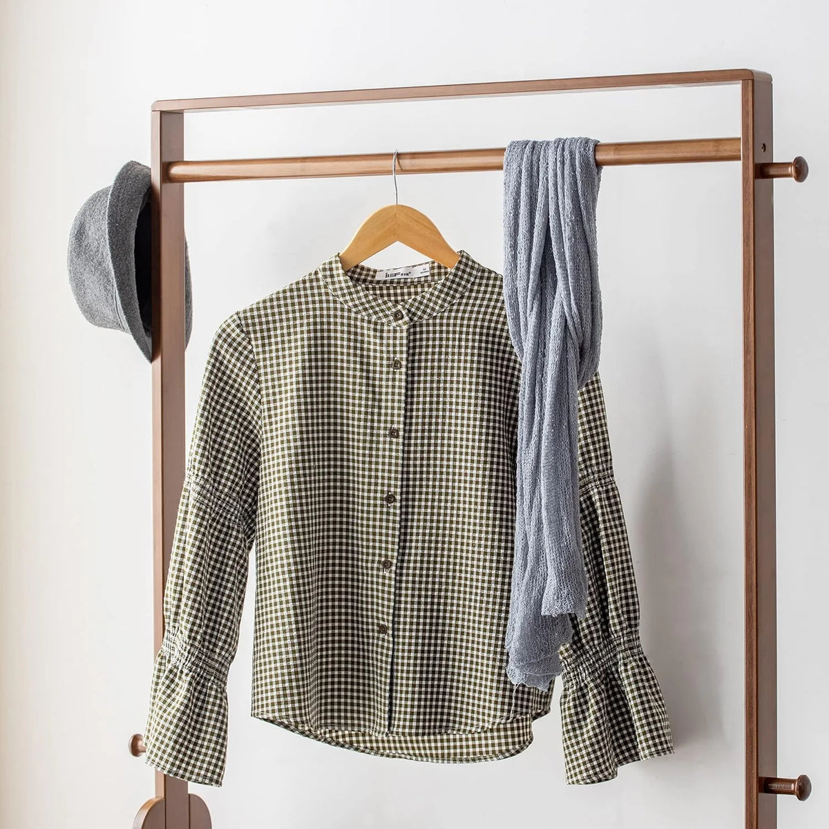 WILK Freestanding Wooden Coat Rack, Bamboo Wood Coat Rack with Seat, Storage Drawer and Hooks, Tree Freestanding for Hanging