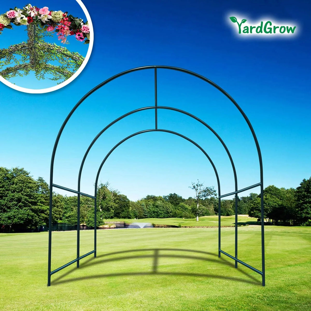YardGrow Large Garden Support Arch Frame Climbing Plant Arch Arbor for Various Climbing Plant Roses Vines Birthday Wedding Pa